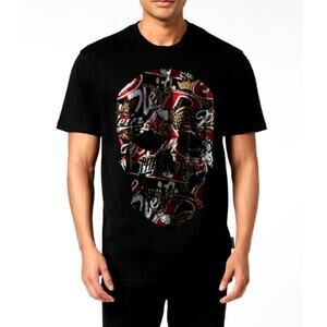 Philipp Plein Men's Black Skull Stones Round Neck T-Shirt Size 3XL